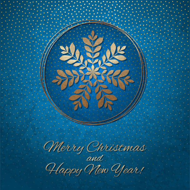 Αυτό είναι ένα μπλε και χρυσό Χριστουγεννιάτικη κάρτα - Διάνυσμα, εικόνα
