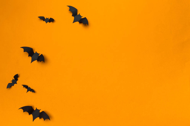 halloween and decoration concept, paper bats flying - Fotoğraf, Görsel