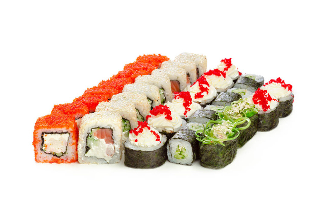 Sushi rolls set on white background - Foto, Imagem