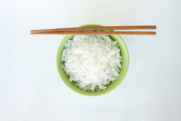 vařená bílá basmati rýže miska přirozené potravy - Fotografie, Obrázek
