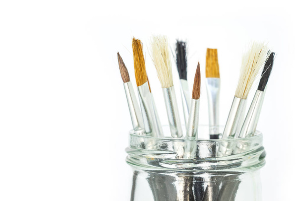 paint brush set tool art  on white background - Photo, Image