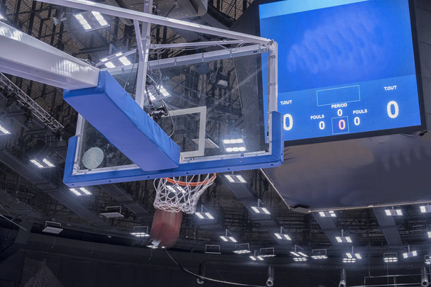 Basketball hoop, basketball scoring in the stadium. - Photo, Image