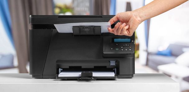 Printer, copier, scanner. Office table - Fotoğraf, Görsel