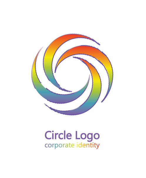 Логотип радужный круг. Символ бесконечного цикла цвета. Абстрактный изолированный рисунок на белом фоне, векторная иллюстрация
 - Вектор,изображение