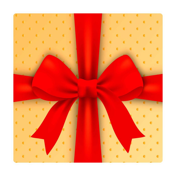 Christmas gift box icon, realistic style - Vector, Image