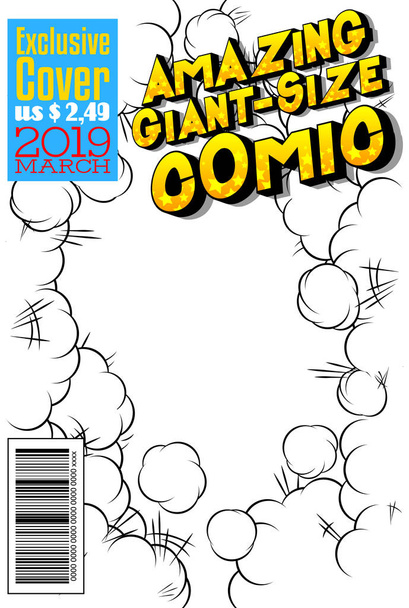 Editierbares Comicbuch-Cover mit abstraktem Hintergrund. - Vektor, Bild