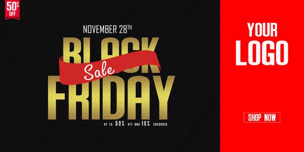 Black Friday Verkauf Banner Layout-Design, dunkler Hintergrund - Foto, Bild