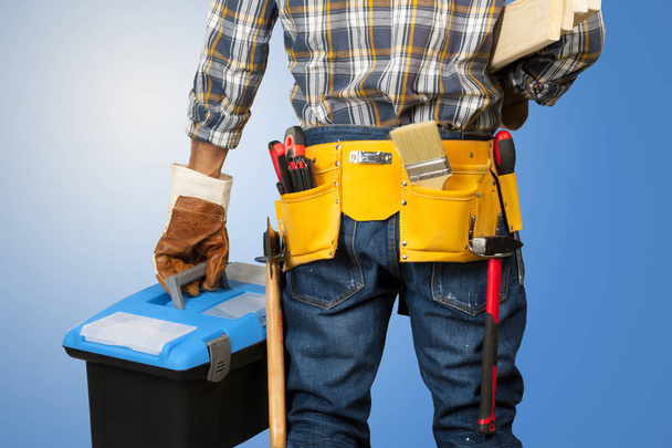 Male Construction Worker with tools  - Fotó, kép