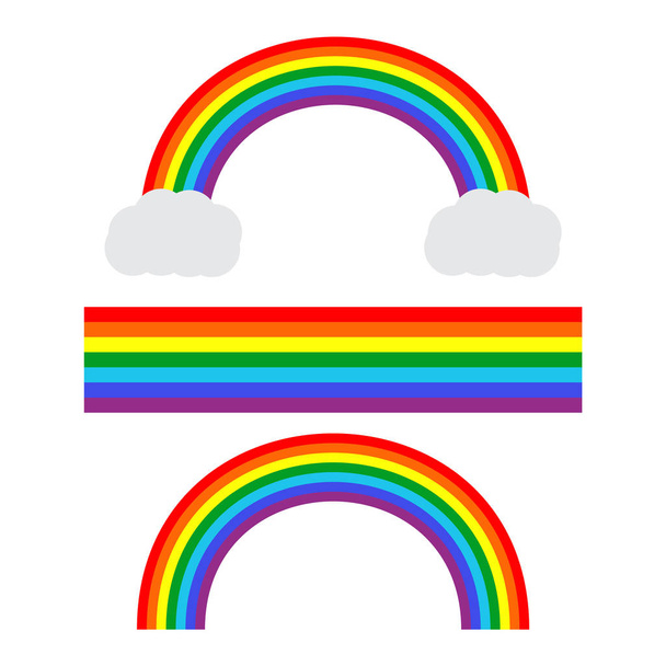 Rainbow мультфильм набор изолирован. Вектор светлых дуг - Вектор,изображение