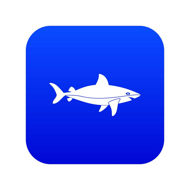 Shark fish icon digital blue - Vettoriali, immagini