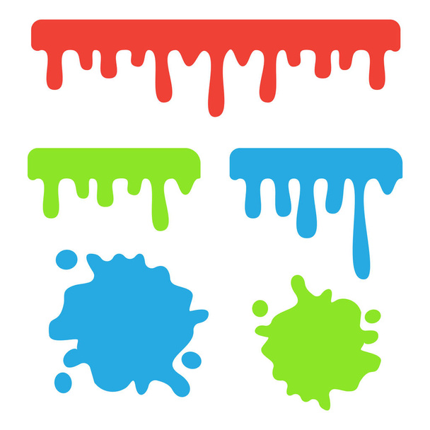 Dripping slime vector. Dripping liquid cartoon snot background - Vector, Image