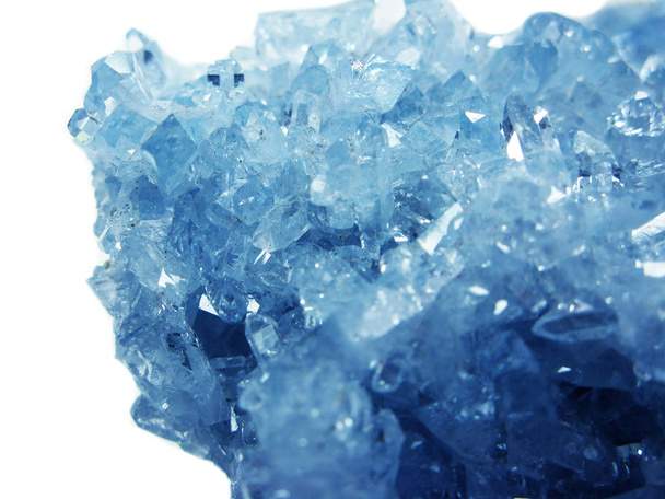 akvamarín přírodní křemen modrý drahokam geologické krystaly textura pozadí - Fotografie, Obrázek