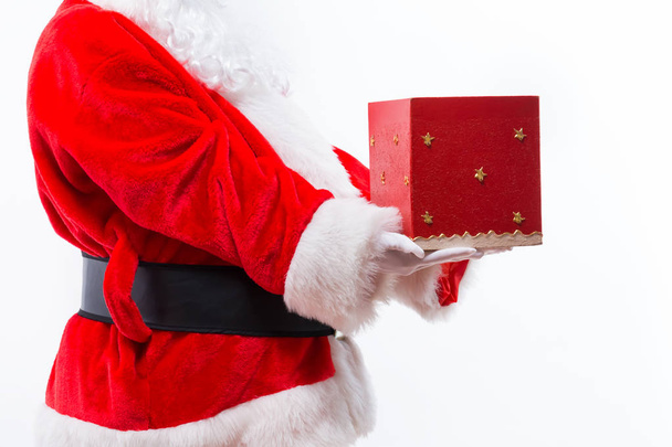 Santa opening a gift box - Foto, Imagem