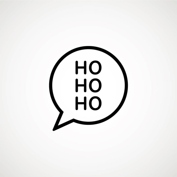 クリスマス音声付きバブル ho ho ho ライン アイコン、ベクトル記号の概要線形スタイル ピクトグラム白で隔離。サンタ クロースの笑いのシンボル、ロゴの図。編集可能なストローク - ベクター画像