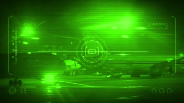 Avión pasa en la pantalla de visión nocturna HUD
 - Imágenes, Vídeo