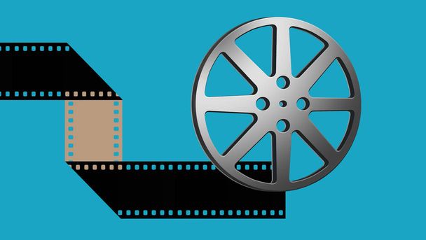 Film filmy navijáky jsou vidět v této 3D ilustrace o filmovém průmyslu a filmy obecně. - Fotografie, Obrázek