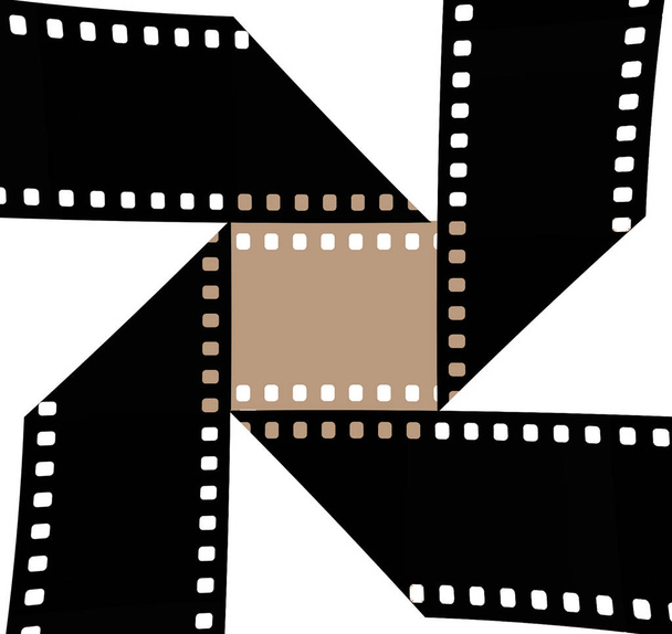 35mm filmu je vidět zajímavý tvar pro ilustraci myšlenky filmů, kino, film. To je ilustrace. - Fotografie, Obrázek