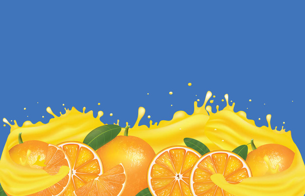 Всплеск апельсинового сока. Векторная иллюстрация
 - Вектор,изображение