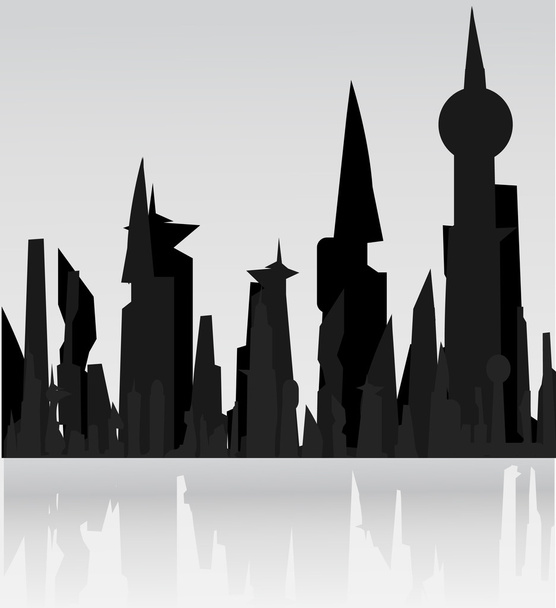 A panorama picture of city skyline - Vector, Image