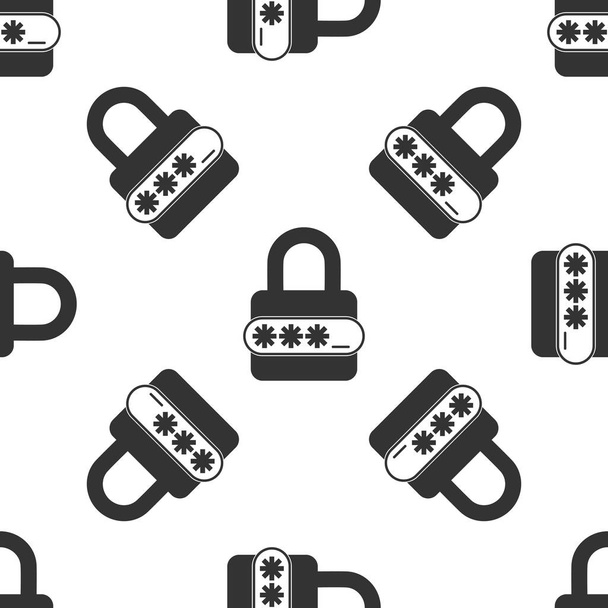 Password protection and safety access icon seamless pattern on white background. Flat design. Vector Illustration - Vector, Image