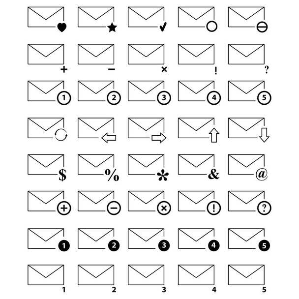 Conjunto de iconos de sobres email Contáctenos
 - Vector, Imagen