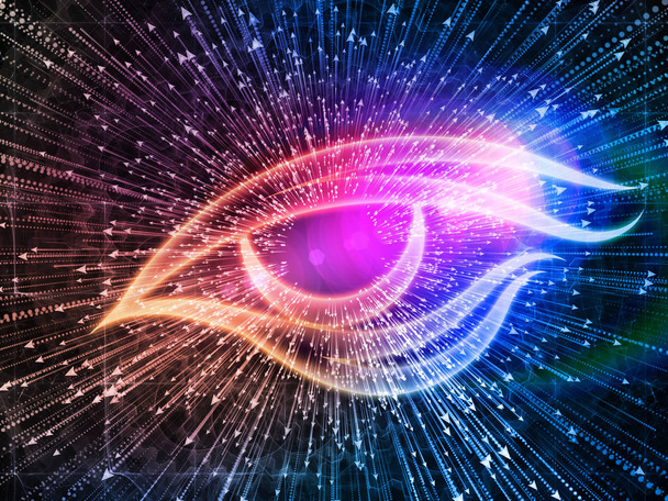 Eye of Knowledge series. Composición del icono del ojo y explosión de flecha para proyectos de ciencia, educación y tecnología moderna
 - Foto, Imagen