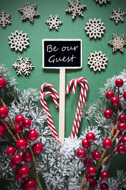 Retro Black Christmas Sign,Lights, Text Be Our Guest - Фото, зображення