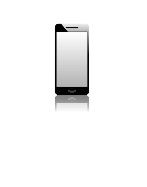 Vector illustration design smart phone with shadow isolated on white background. - Vetor, Imagem