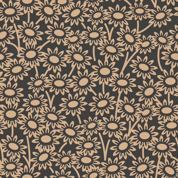 Vector damask seamless retro pattern background botanic garden nature plant leaf flower. Elegant luxury brown tone design for wallpapers, backdrops and page fill. - Vektör, Görsel