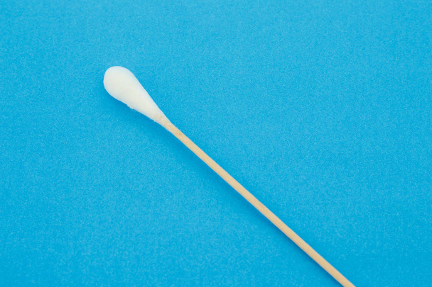 cotton bud, swab clean healthcare on blue background - Фото, изображение
