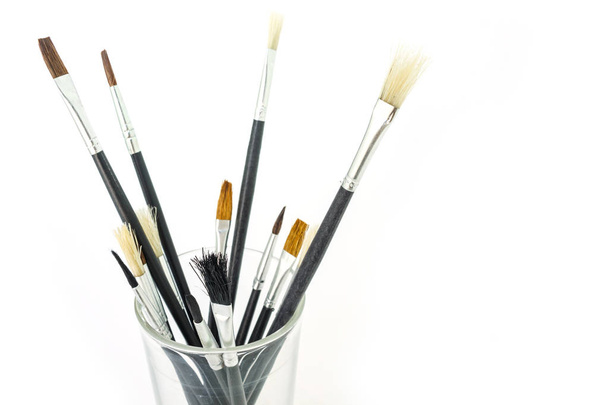 paint brush set tool art  on white background - 写真・画像