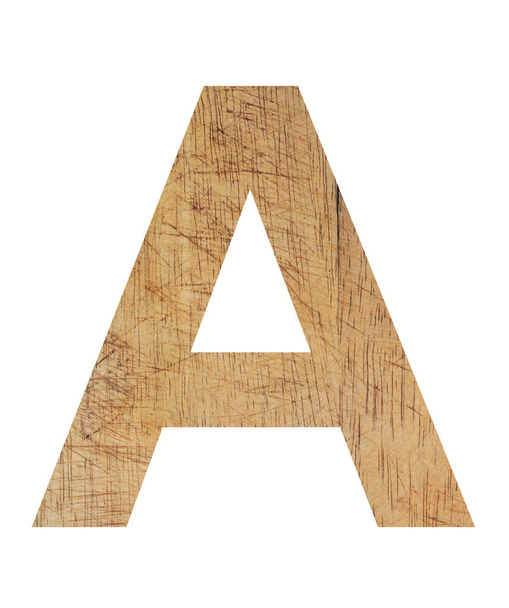 alfabet letter hout hoofdletters op witte achtergrond - Foto, afbeelding