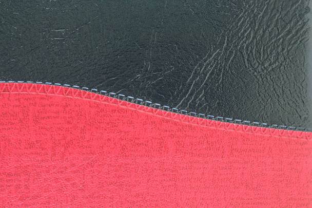 red, black leather texture background abstract - Photo, image