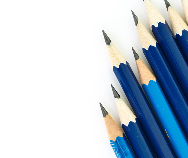 art εργαλείο μολύβι μπλε σε άσπρο φόντο - Φωτογραφία, εικόνα