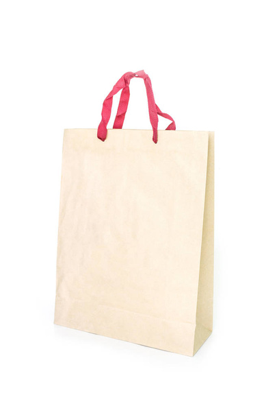 brown paper bag on white background. - Photo, Image