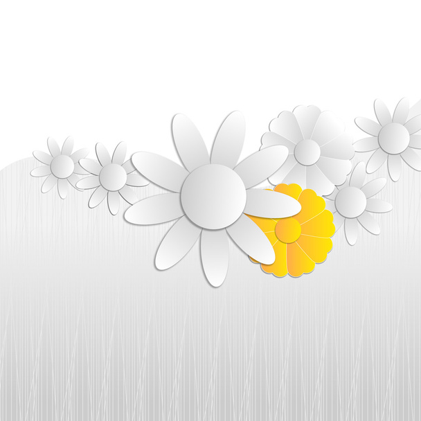 gray abstract flowers background - ベクター画像