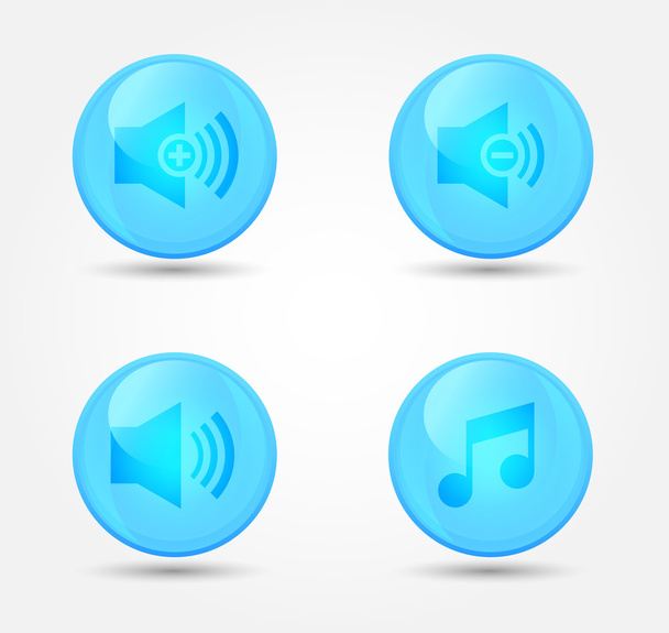 Media player glossy buttons collection - Διάνυσμα, εικόνα