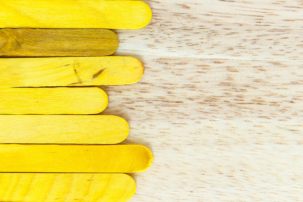 yellow wood fence plank texture background - Photo, Image