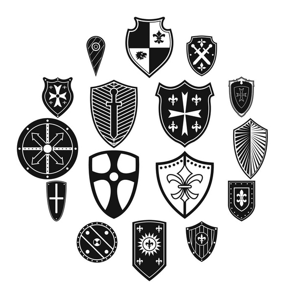 Shields icons set - Vector, Image