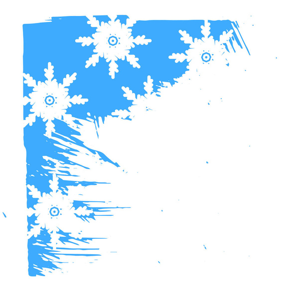 Winterhintergrund mit Schneeflocken als Grußkarte oder Einladung. Frohe Weihnachten und ein gutes neues Jahr Design-Element. Vektorillustration - Vektor, Bild