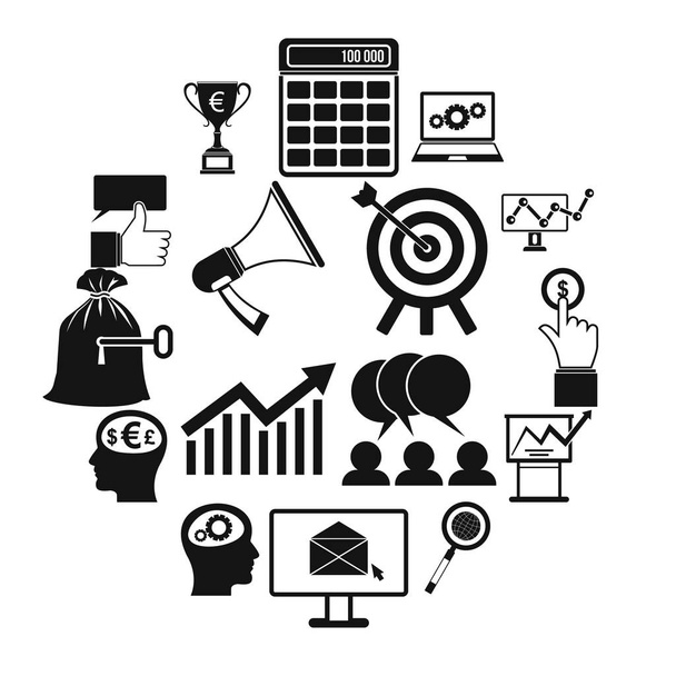 Business, banking and office icons set - Vector, Image