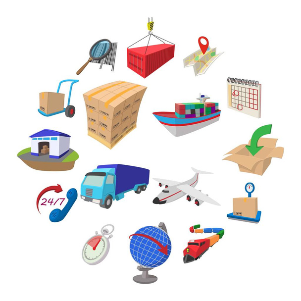 Logistics cartoon icons - Vector, Image