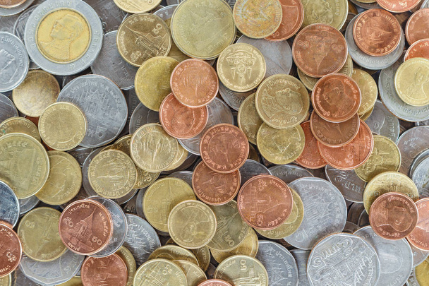 pile coin money currency baht. - Zdjęcie, obraz