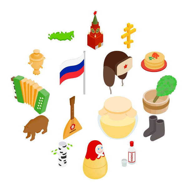 Russia isometric 3d icons - Vector, Image