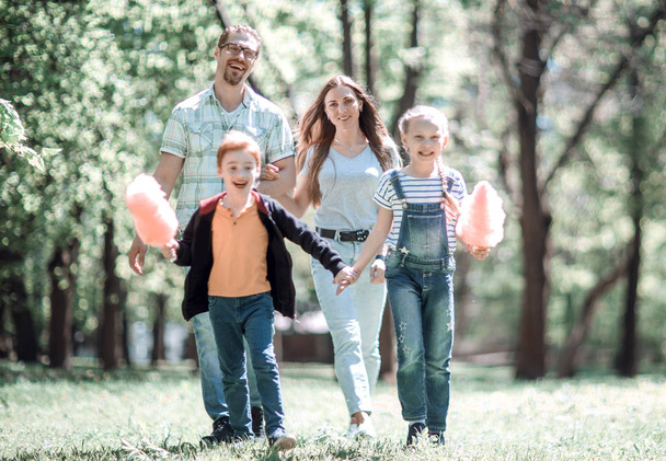 cheerful family spends time in the Park - Photo, Image