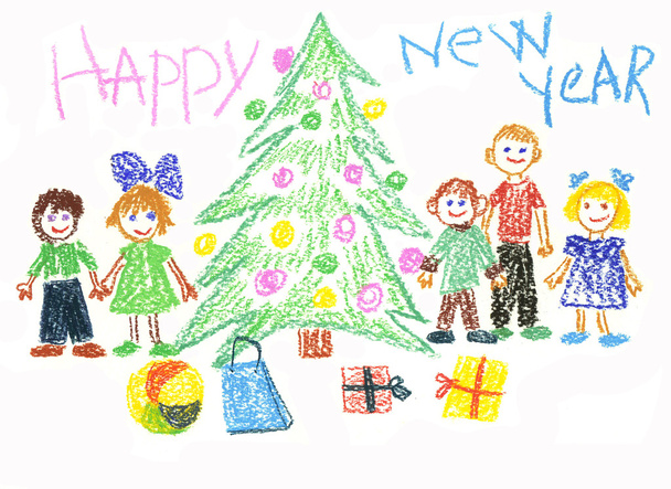 Kinder feiern Neujahr - Foto, Bild