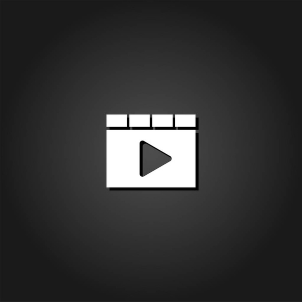 Ikona przeglądarki odtwarzacza wideo płaskie - Wektor, obraz
