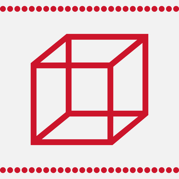 Cube icon in line style - Vector, Image