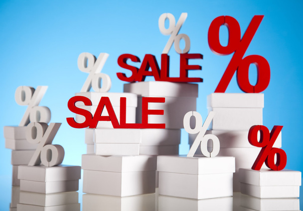 verkoop of Financiën concept, percentage - Foto, afbeelding