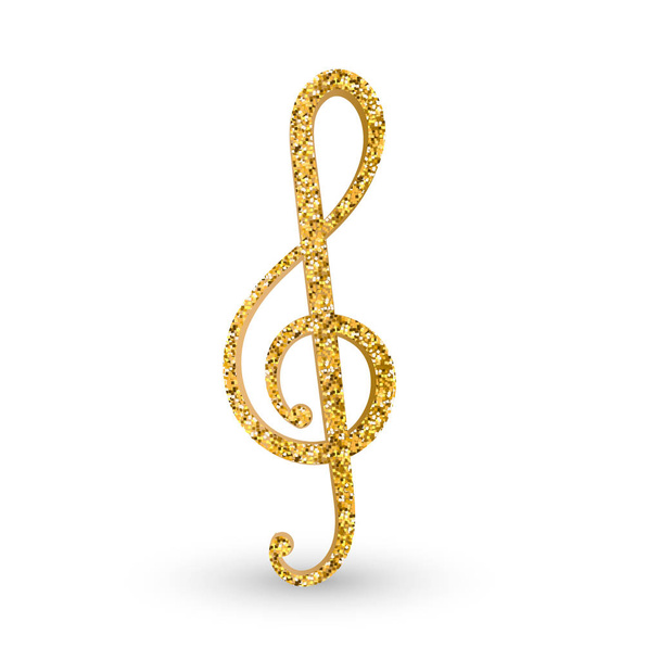  gold treble clef isolated on white background. Vector - Vector, Image